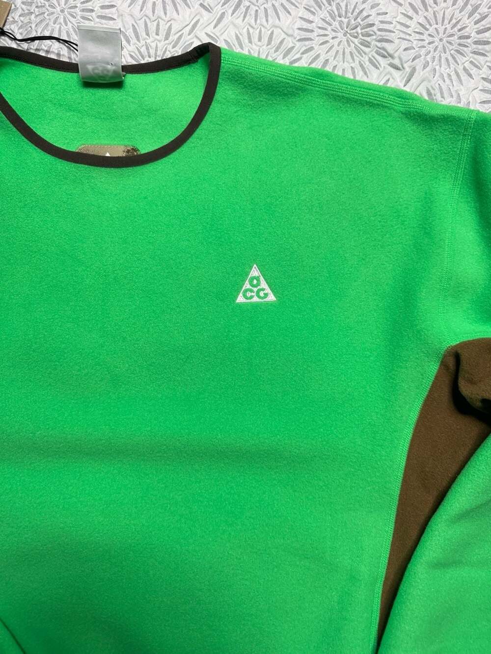 Nike ACG Wolf Tree Crew Polartec Sweatshirt Green Brown Men's L HV1117-388